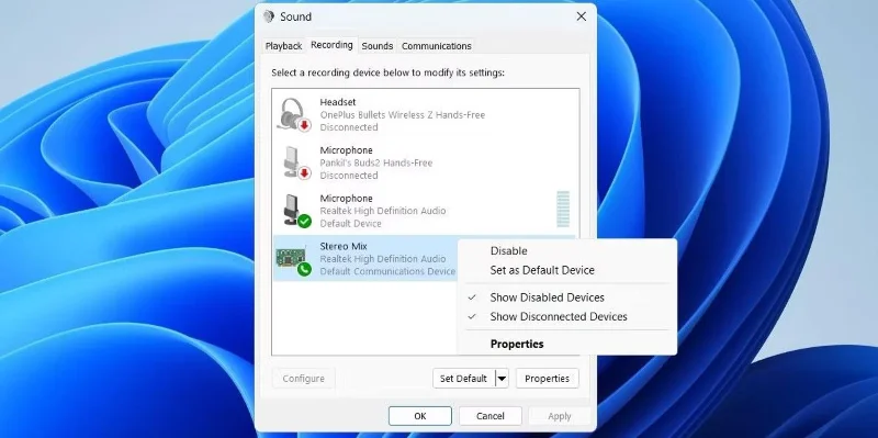 Audio opnemen op Windows 11