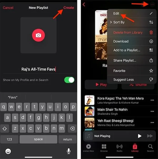 Cara menambah seni muka depan untuk senarai main Apple Music