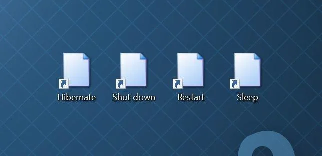 Buat pintasan untuk mematikan, mulakan semula komputer... pada skrin Windows 10 Desktop
