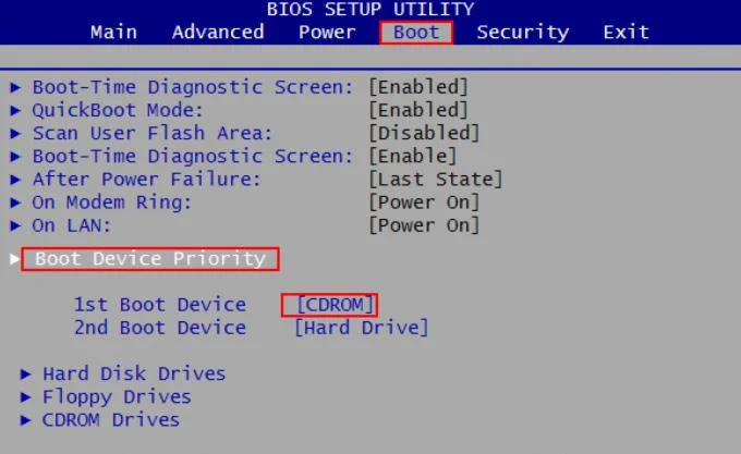 So richten Sie das BIOS zum Booten von USB/CD/DVD oder einer externen Festplatte ein