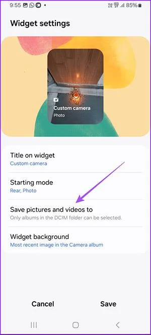 Cómo agregar un widget de cámara en Samsung Galaxy