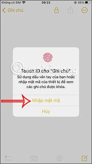 Bagaimana untuk mengunci nota iPhone dengan Touch ID