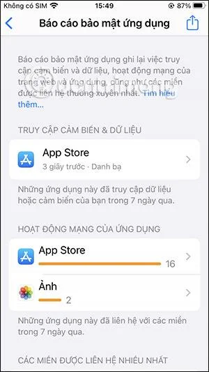 Cara mendayakan pelaporan keselamatan apl iPhone
