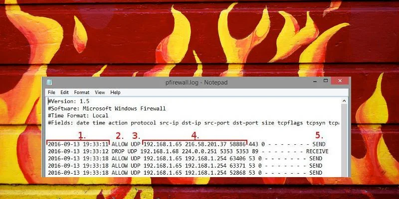 Gunakan Windows Firewall Log untuk memantau aktiviti di Internet