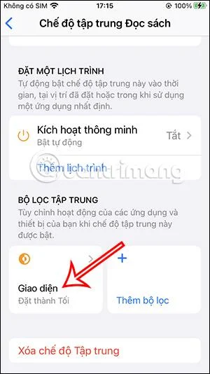 iPhoneでフォーカスを合わせてダークモードをオンにする方法