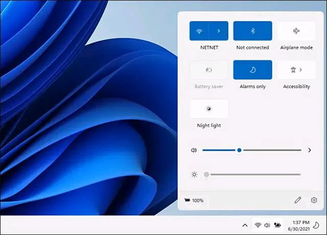 Cara membuka dan mengedit Tetapan Pantas (Pusat Tindakan) pada Windows 11