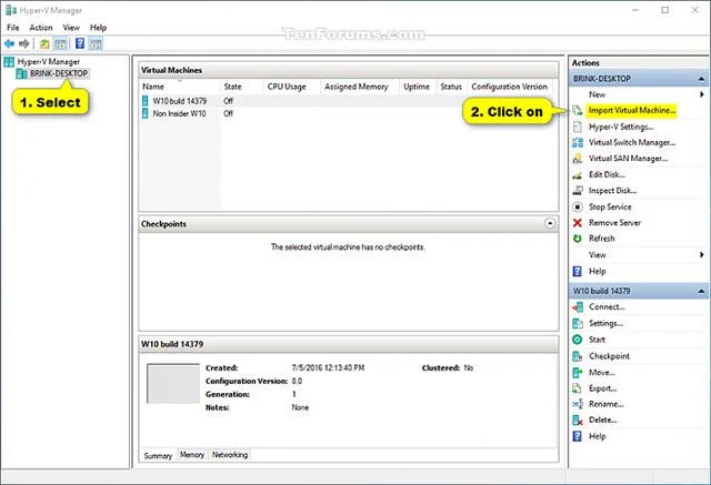 Bagaimana untuk mengimport mesin maya Hyper-V dalam windows 10