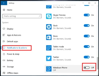 Voici comment désactiver les notifications de Windows Phone sur un ordinateur Windows 10