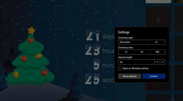 Thème de Noël pour Windows 10 sur le Microsoft Store