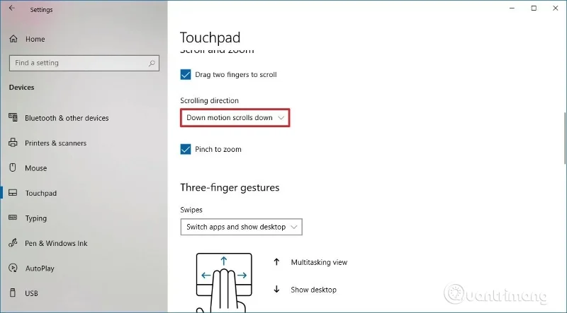 Windows 10でマウスのスクロール方向を逆にする方法