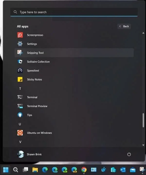 Windows 11 Snipping Tool