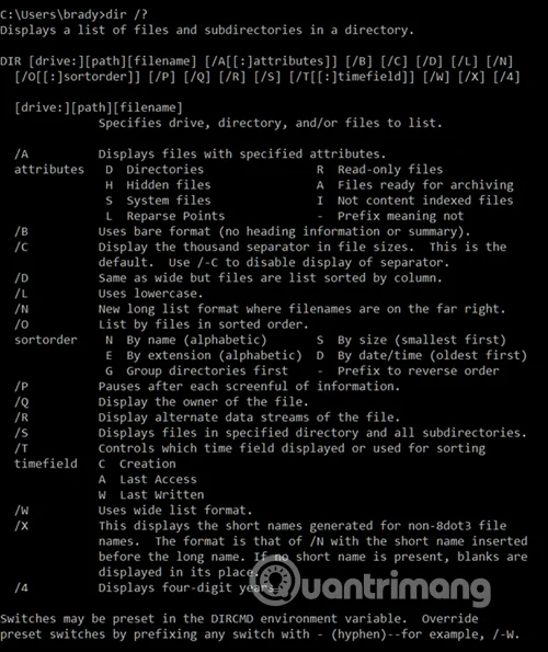 Cara menggunakan arahan DIR dalam Windows