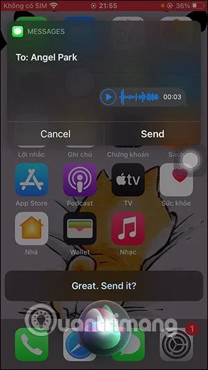 Cara menghantar mesej audio menggunakan Siri pada iPhone