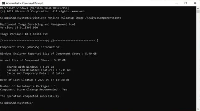 Bagaimana untuk menguruskan folder WinSxS yang besar dalam Windows 10