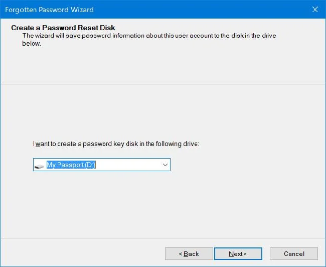 Cipta Cakera Tetapan Semula Kata Laluan menggunakan USB pada Windows 10