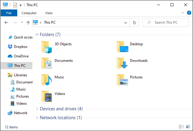 Cara menggunakan File Explorer tanpa tetikus pada Windows 10