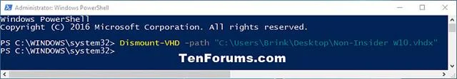 Windows 10 で VHD および VHDX ファイルを添付および分離する方法