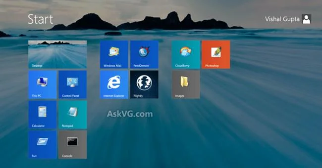 Tetapkan imej latar belakang Desktop sebagai imej latar belakang Skrin Mula pada Windows 8.1