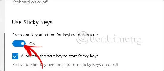 Windows'ta Yapışkan Tuşları açma/kapatma talimatları