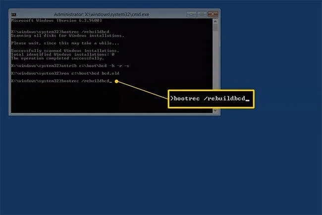 Windows'ta BCD nasıl yeniden oluşturulur