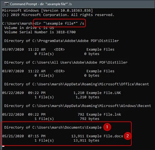 Bagaimana untuk mencari dan membuka fail menggunakan Prompt Perintah