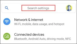 Cara mencari pilihan tetapan dalam menu Tetapan pada Android