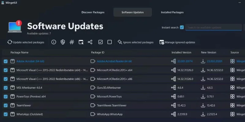 Windows 11'de WingetUI kullanılarak uygulama paketleri nasıl yönetilir?