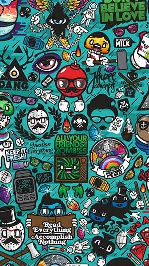 Kertas dinding grafiti, kertas dinding grafiti yang cantik untuk telefon
