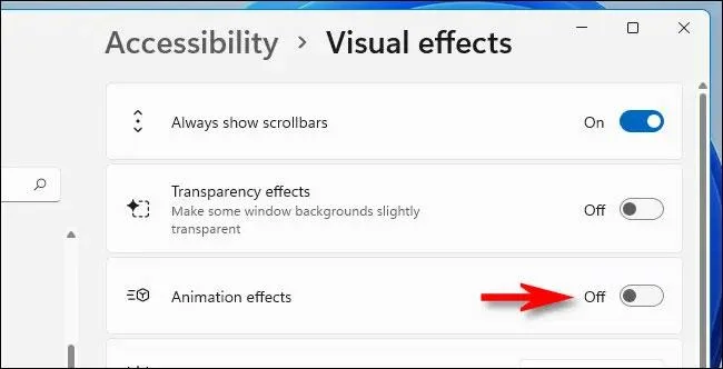 Hoe bewegingseffecten en animaties uit te schakelen in Windows 11