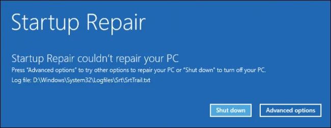 Arahan untuk membetulkan ralat Windows yang tidak dapat dimulakan