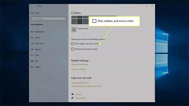Selettore di colori in Windows 10