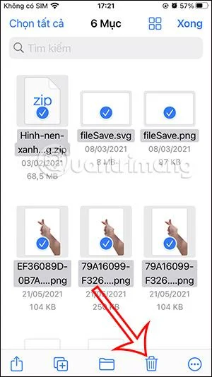 Instruções para excluir arquivos baixados do iCloud no iPhone