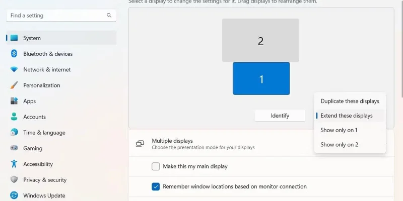 Meerdere monitoren configureren in Windows 11