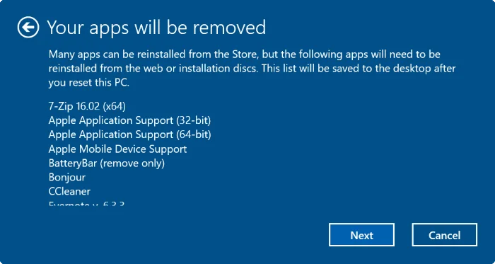 Tetapkan semula Windows 10 kepada keadaan asalnya