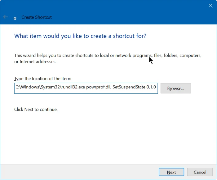 Buat pintasan untuk mematikan, mulakan semula komputer... pada skrin Windows 10 Desktop