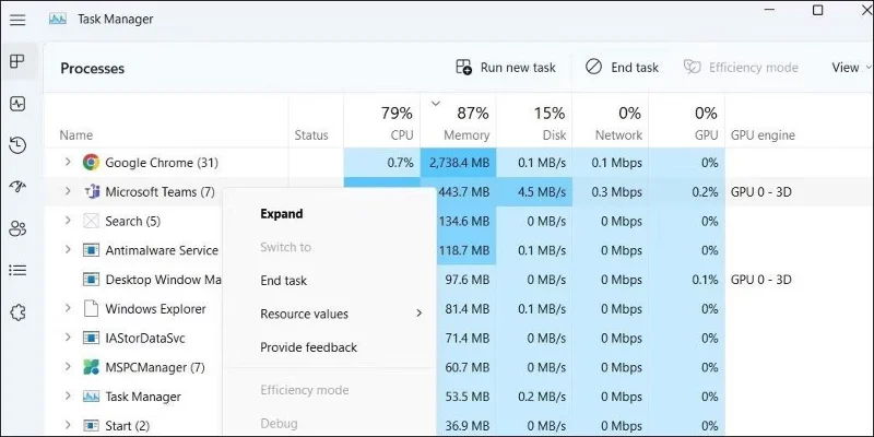 Windows'ta GPU kullanımının %100'e yükselmesi nasıl düzeltilir