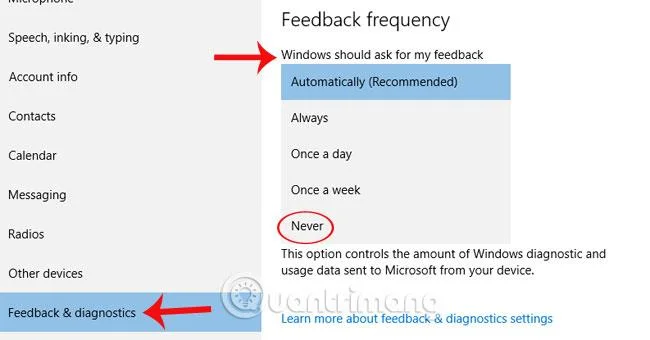 Windows 10'da geri bildirim isteyen bildirimler nasıl kapatılır