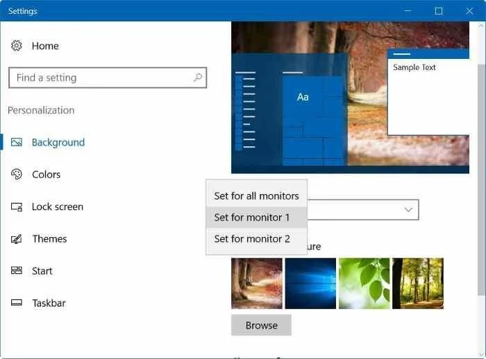 3 cara untuk menetapkan kertas dinding berbeza pada setiap skrin Windows 10