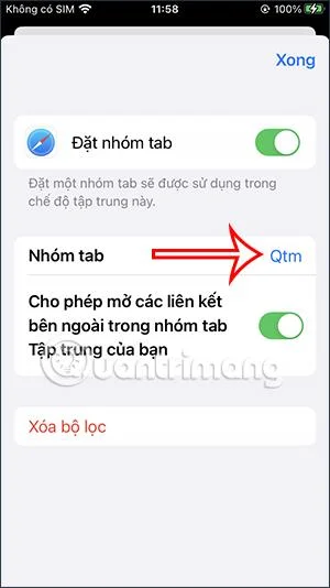 Bagaimana untuk menetapkan kumpulan tab Safari untuk mengakses dalam mod Fokus iPhone