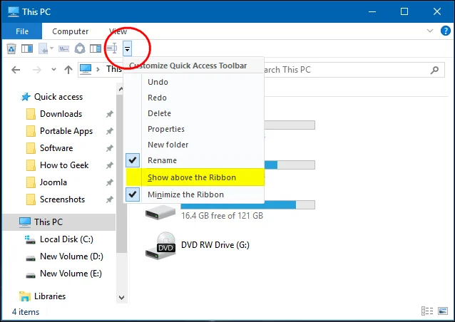 Ketahui tentang Bar Alat Akses Pantas pada Windows 10