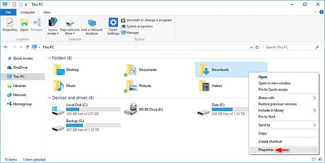 Windows 10 でフォルダー テンプレートを変更する