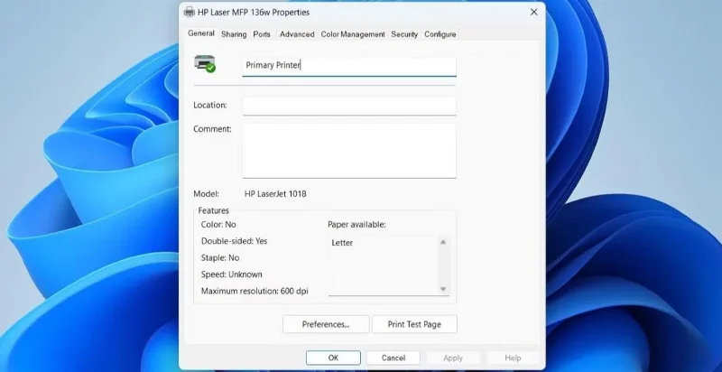 De naam van de printer wijzigen in Windows 11