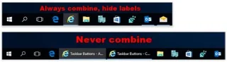 Windows 10 でタスクバーのボタンをグループ化する方法を指定する