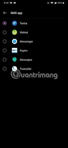 Bagaimana untuk menetapkan apl pemesejan lalai pada Android