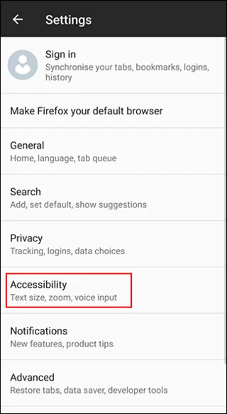 Cómo aumentar el tamaño de fuente para sitios web en Android