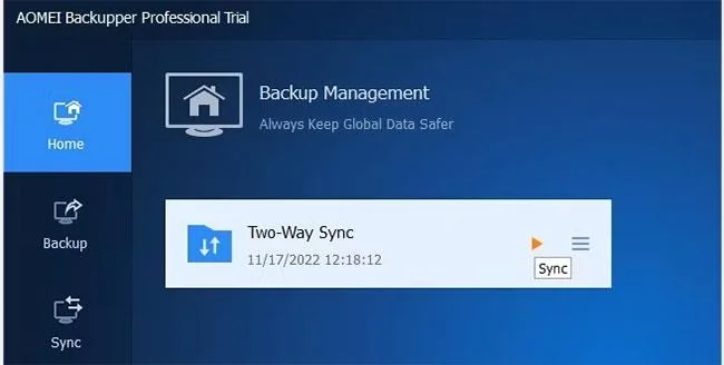 Bagaimana untuk menyegerakkan fail antara dua PC Windows dengan AOMEI