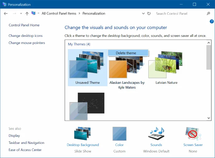 3 cara untuk memadam tema yang dipasang pada Windows 10