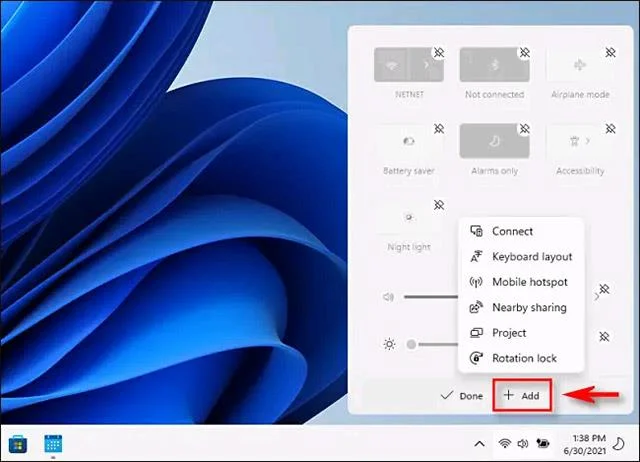 Cara membuka dan mengedit Tetapan Pantas (Pusat Tindakan) pada Windows 11