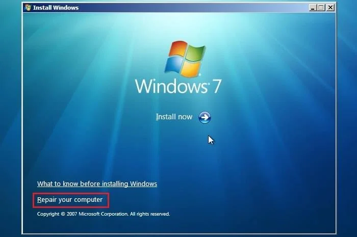 Betulkan BOOTMGR tiada ralat semasa memulakan Windows