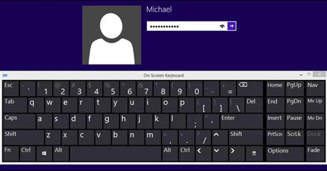 Klavye olmadan Windows bilgisayar ekranında oturum açma talimatları